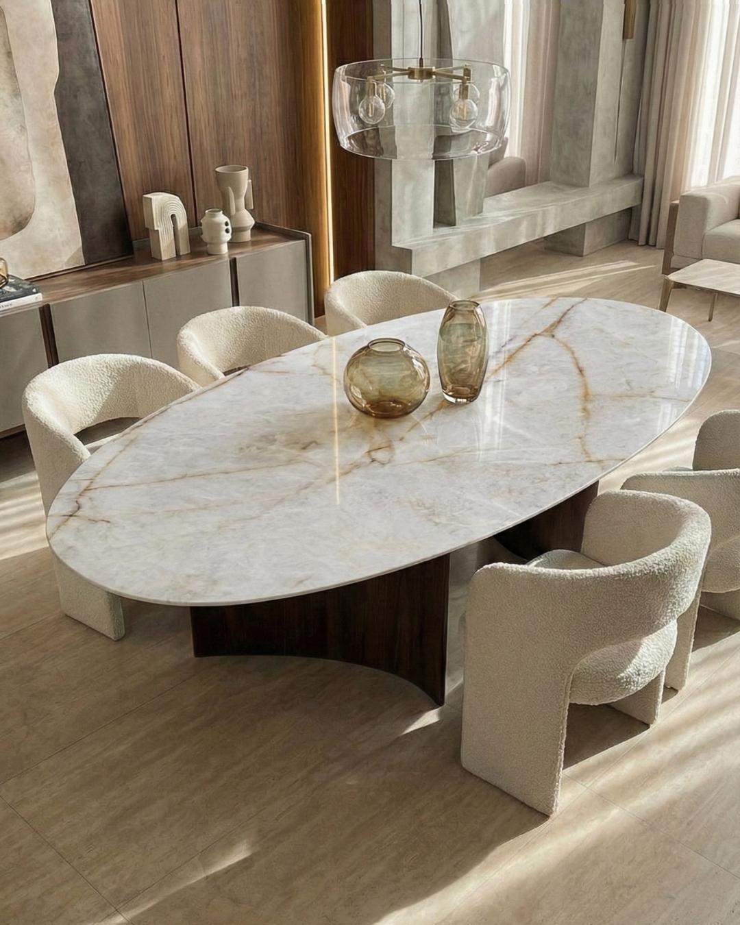 Mesa de pedra personalizada para sala de jantar