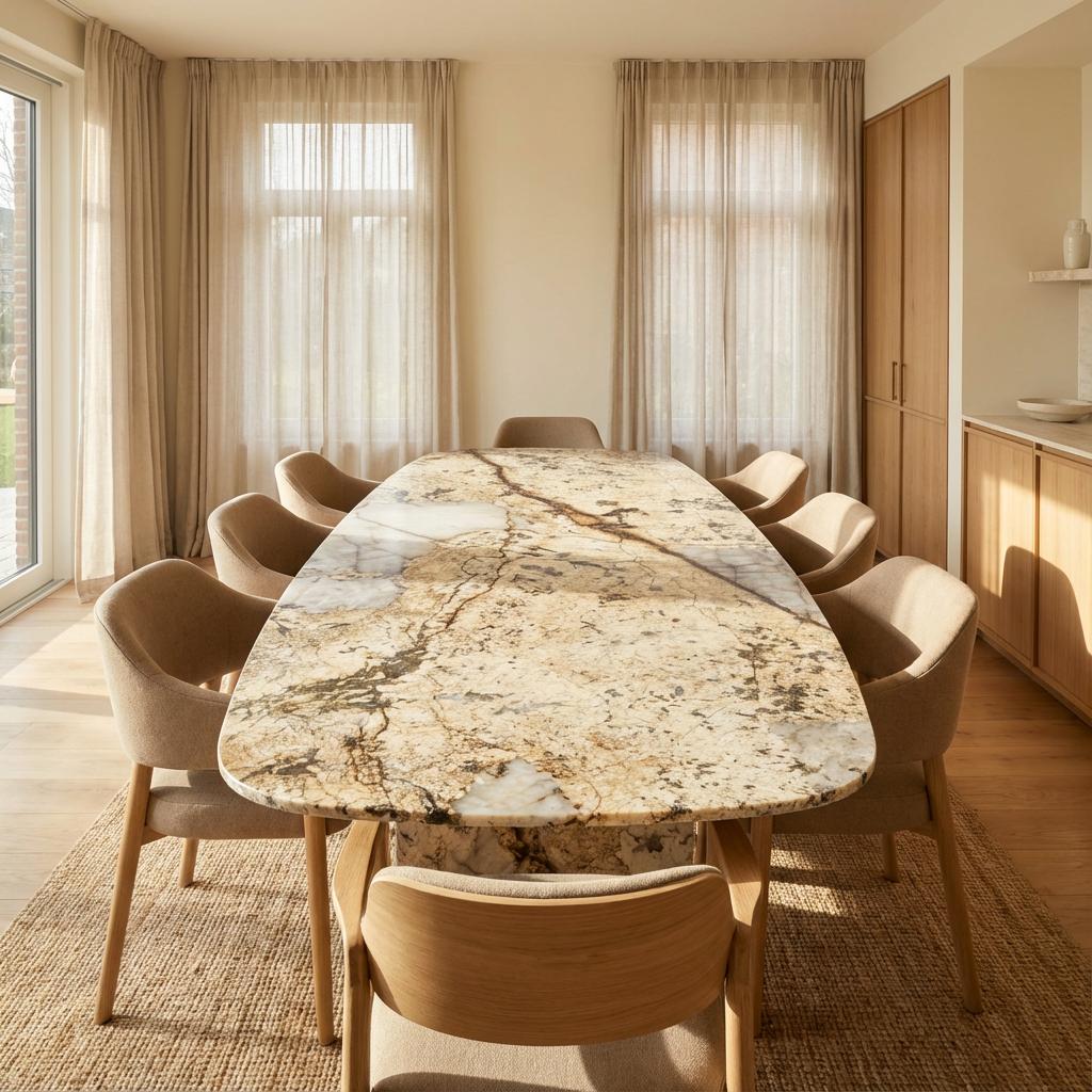 Mesa de pedra personalizada para sala de jantar
